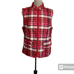 Appleseeds SZ MP Vest quilted plaid pink sporty preppy athletic vibrant …